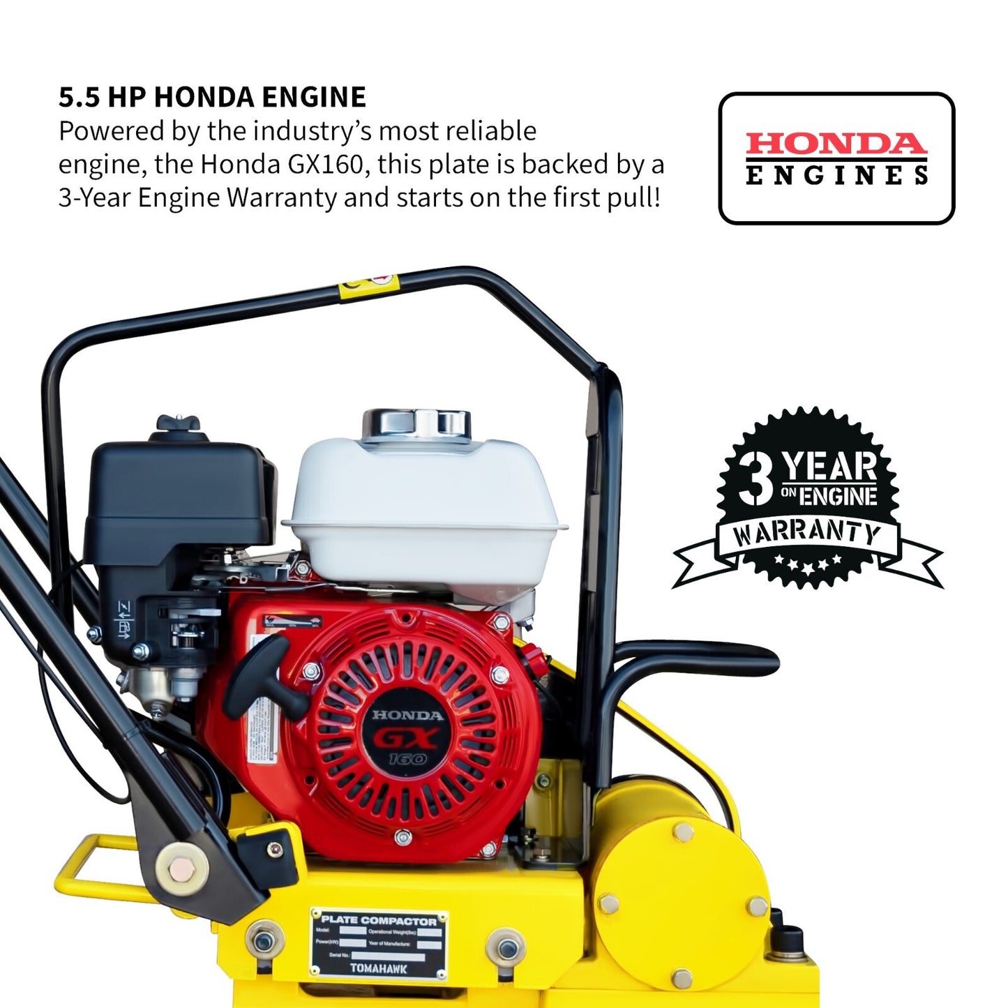 5.5 HP Honda Paver Roller Compactor 17X12 for Pavers, Bricks, Stone, Sand Compac