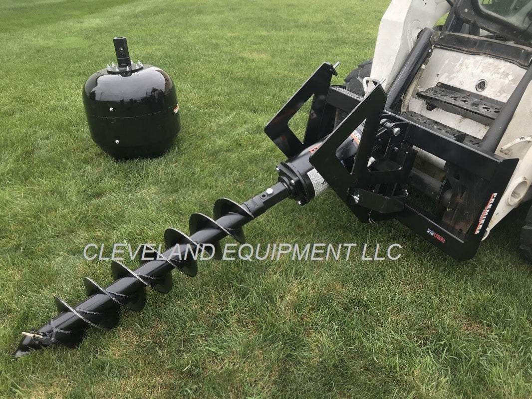 PREMIER MS14 MINI SKID STEER AUGER DRIVE ATTACHMENT W CONCRETE CEMENT MIXER BOWL