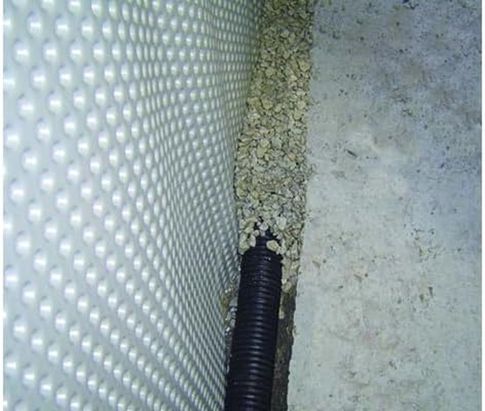 Whitecap Dimple Drainage Matting, 4' X 50' - Improves Water Movement and Drainage - Waterproof Moisture Barrier Foundation Wrap and Floor Underlayment - Vapor Barrier Waterproof Membrane