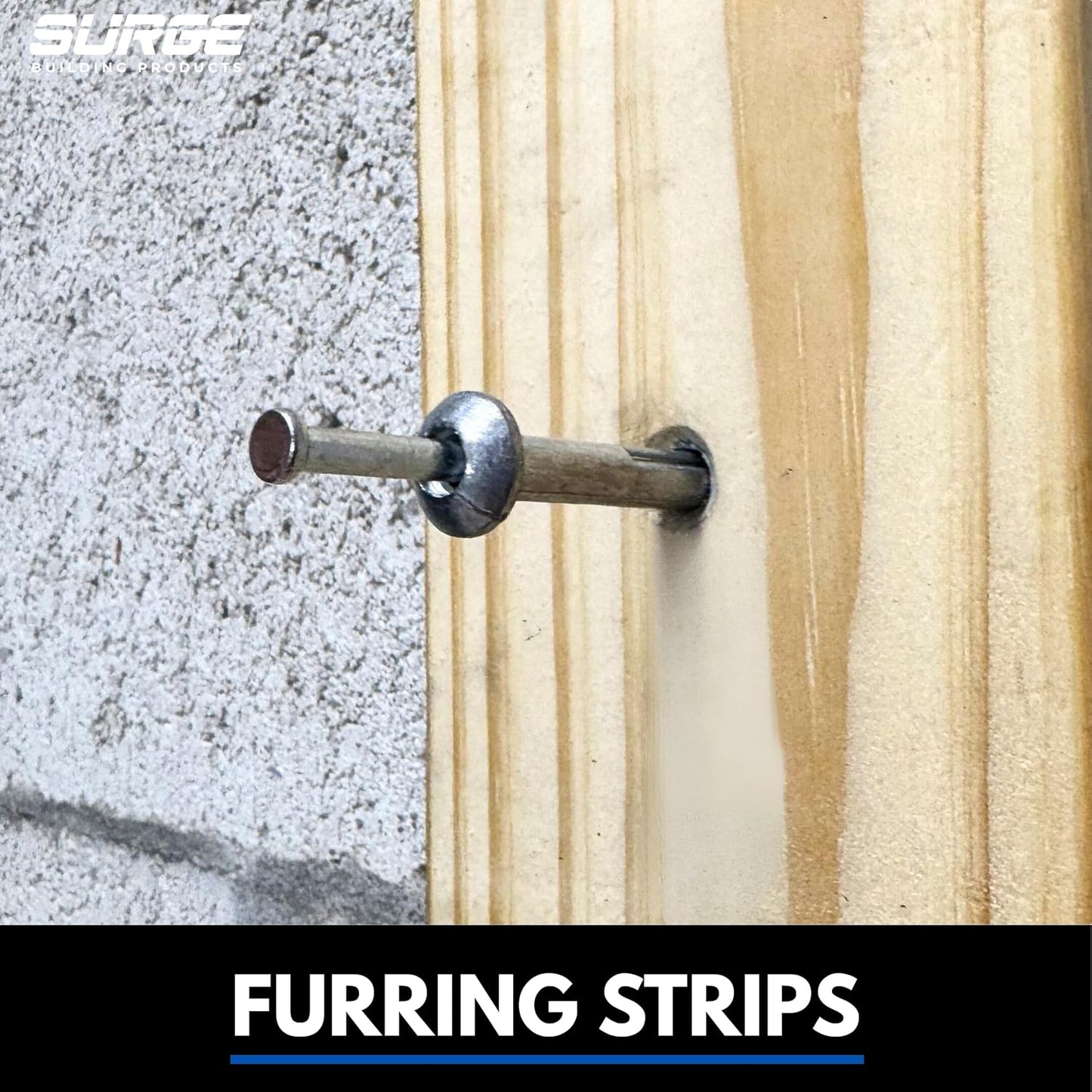 Surge BP - 1/4" X 1" Stainless MH Hammer Drive Nail in Concrete Anchor with 304 Stainless Steel Nail | Fasteners for Concrete, Block, and Brick (100/BOX)