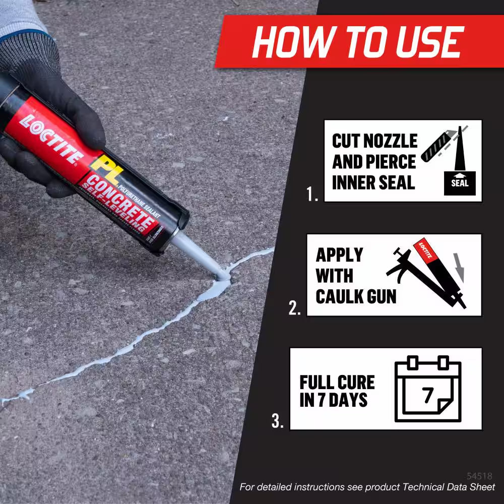 PL 28 Oz. Gray Self-Leveling Concrete Sealant