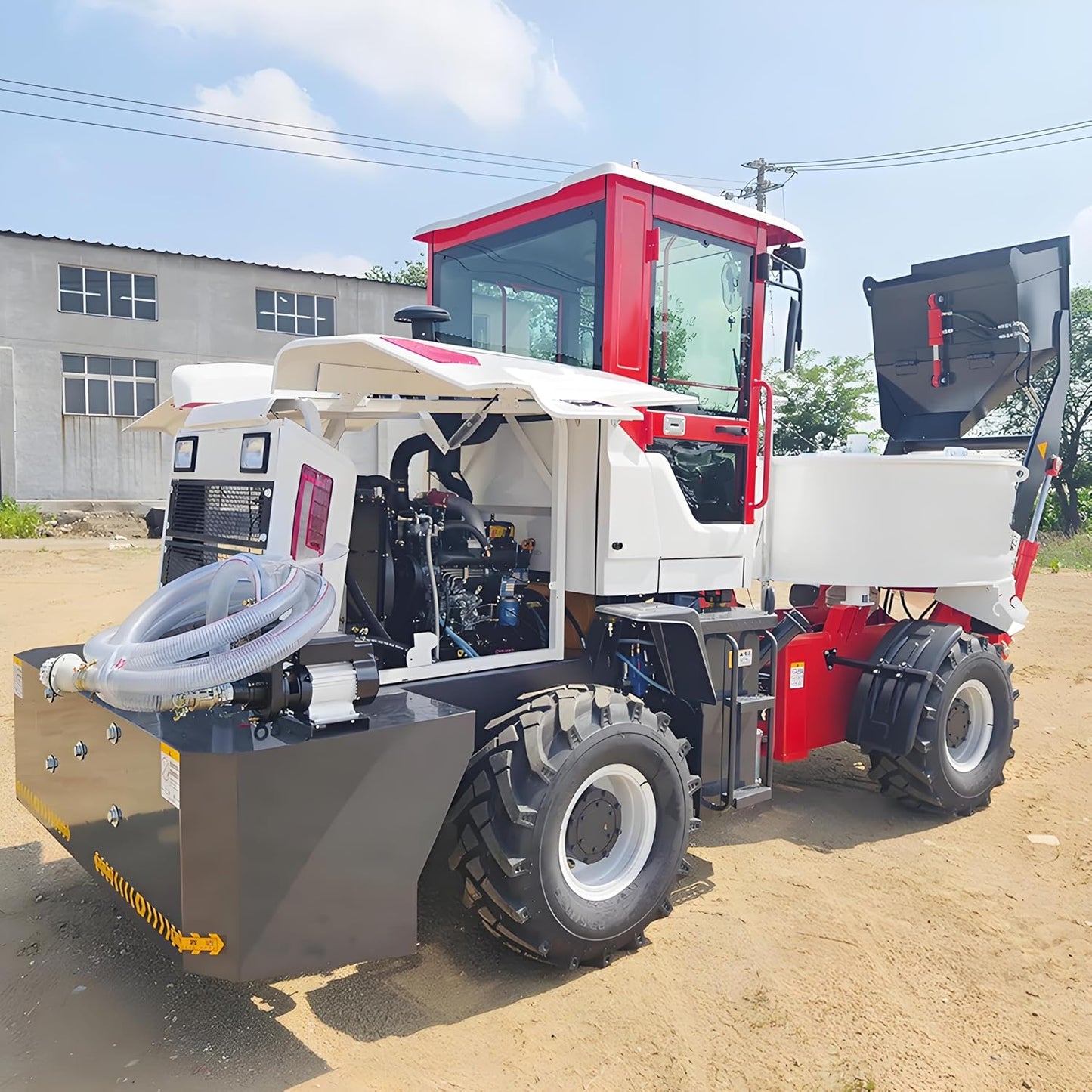 Compact Self Loading Concrete Mixer Truck – Mobile 4X4 Cement Mixer with Front Loading Bucket, Hydraulic Mixing Drum & Easy One-Person Operation for On-Site Construction Projects