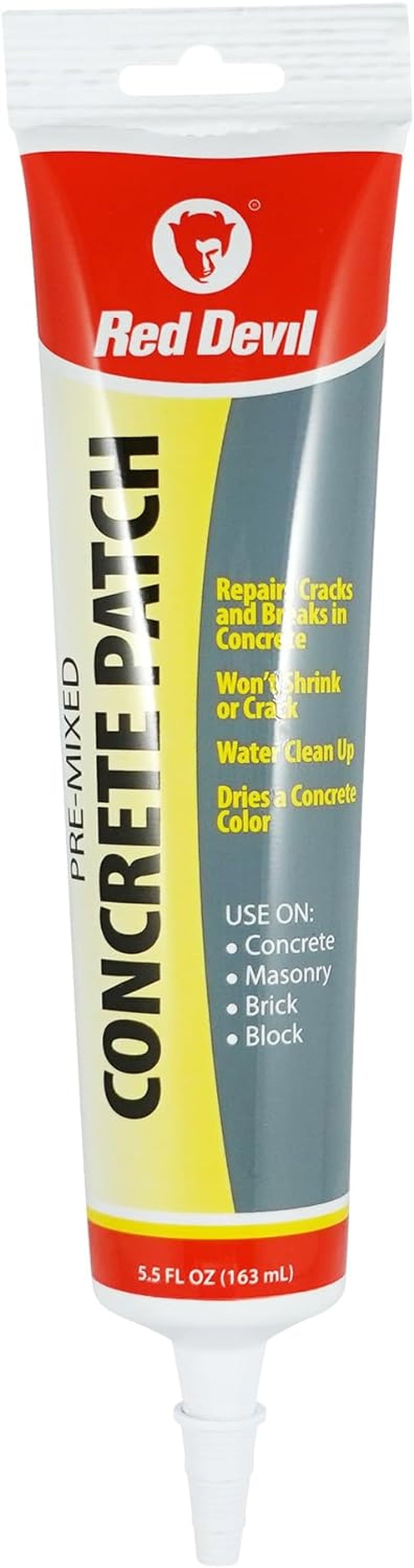 Red Devil 0644 Concrete Repair Patch, Cement Crack Fillter, Pre-Mixed, 1 Quart, Pack of 1, Gray, Made in USA