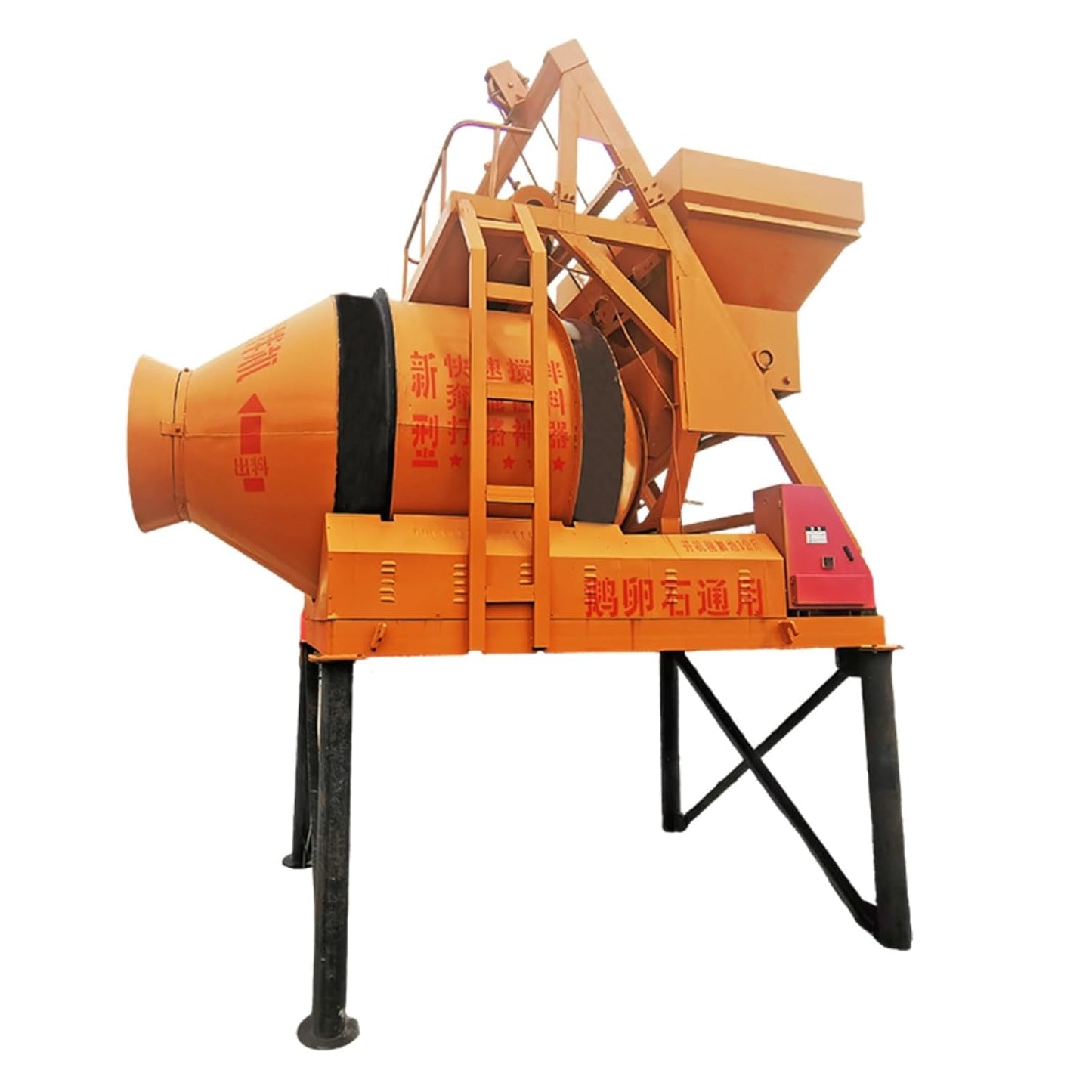 Mobile Concrete Mixers with Drum and Discharge Chute for Ready-Mix Concrete Applications and Mixing Materials on Industrial Sites, Construction Projects and in Remote Locations