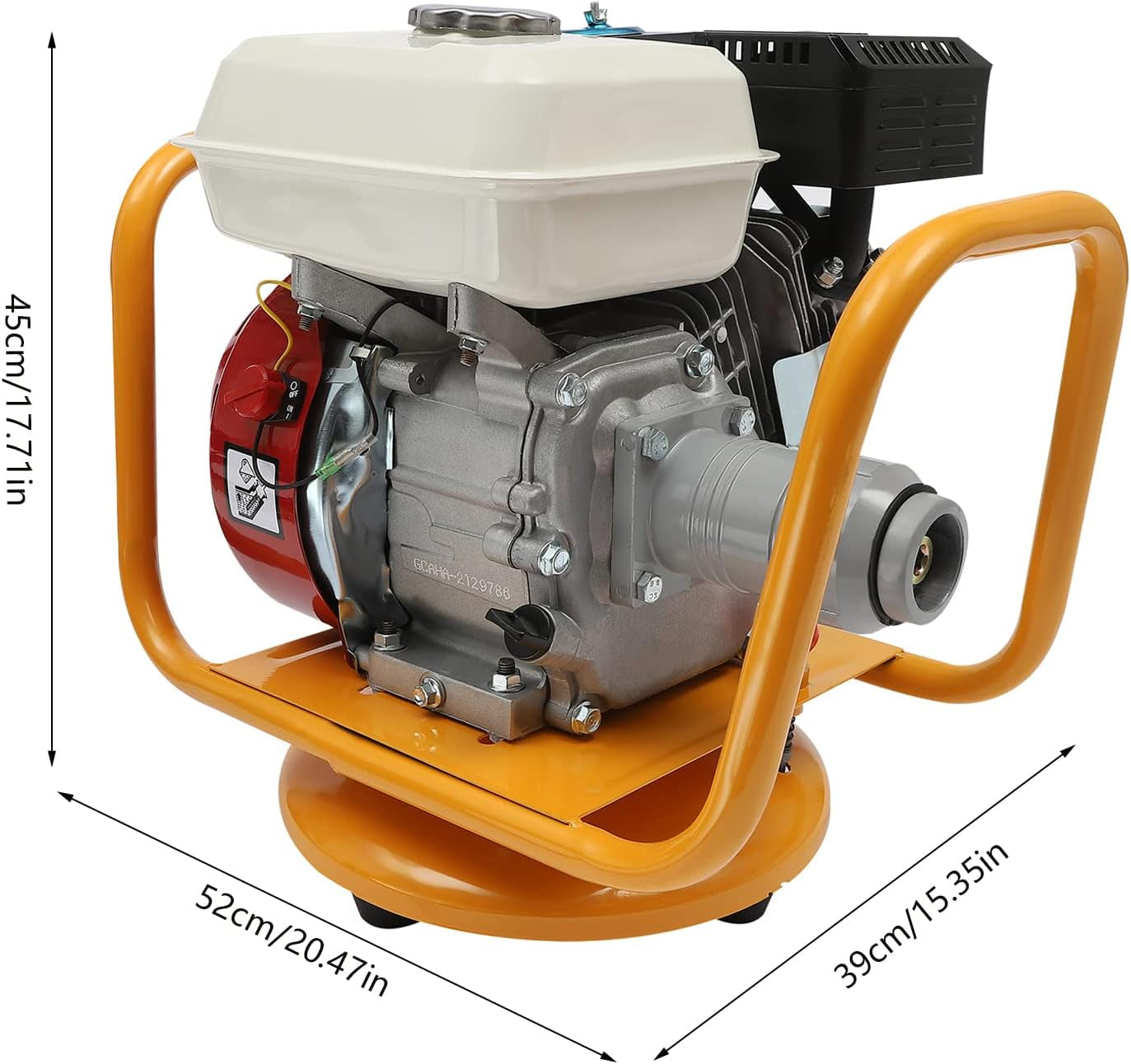 Concrete Vibrator, 7.5HP 4 Stroke Gas Powered Concrete Vibrating Tool 3600R/Min Cordless Cement Mixer with 19.69Ft Shaft Rod for Highways Bridges Housing Construction