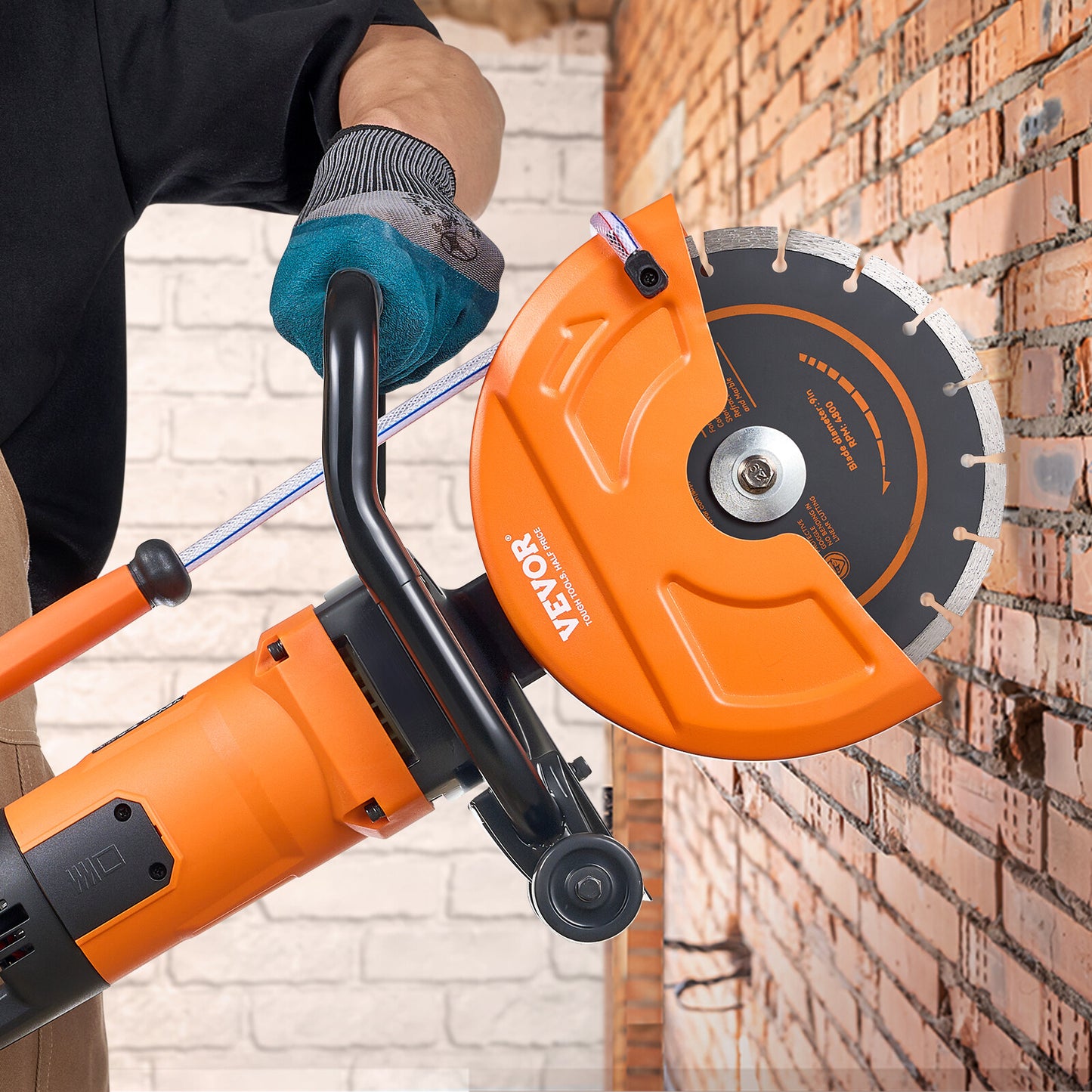 9'' Electric Concrete Saw Wet/Dry Saw Cutter with Water Pump and Blade
