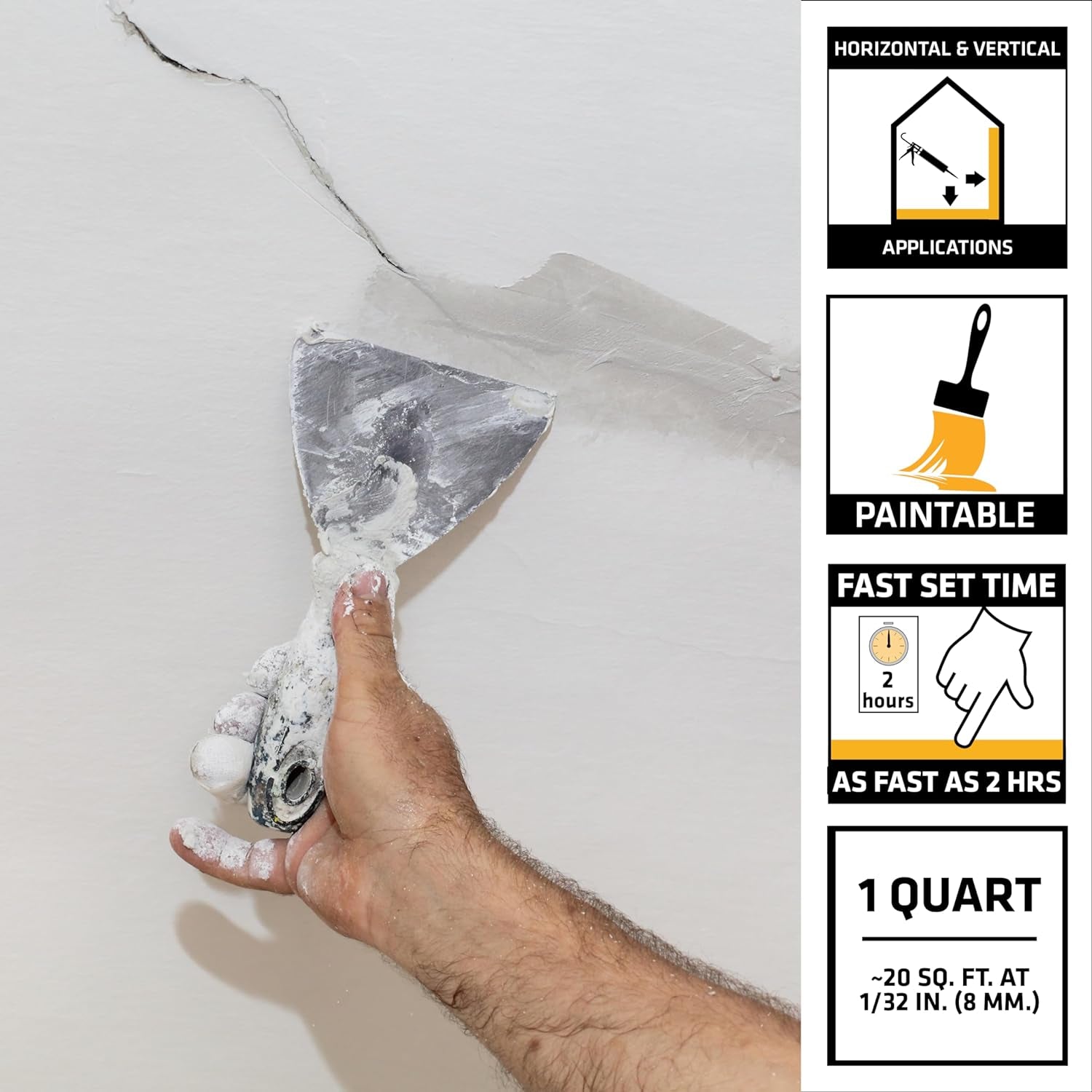 Sika - Sikacryl - Gray - Ready-Mix Concrete Patch - for Repairing Spalls and Cracks in Concrete and Masonry - Textured - 1 Qt (Pack of 1)