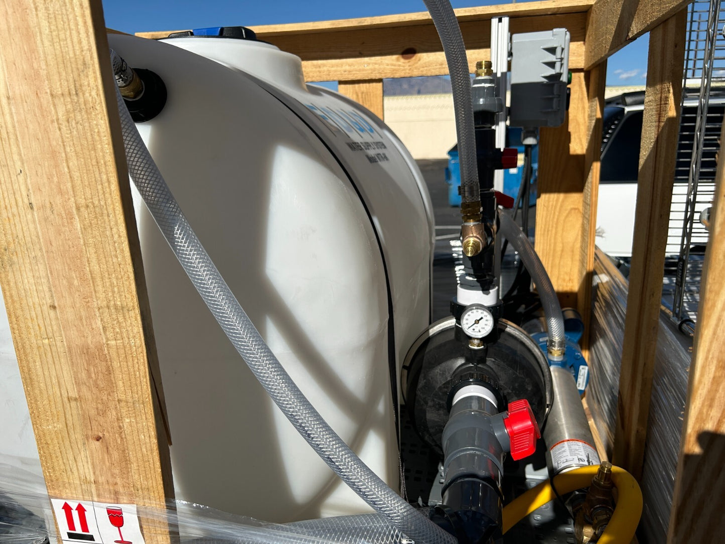IP6K Water Ingress Spray Test WTR-6K ED&D Palletized Tank Electronic Validation