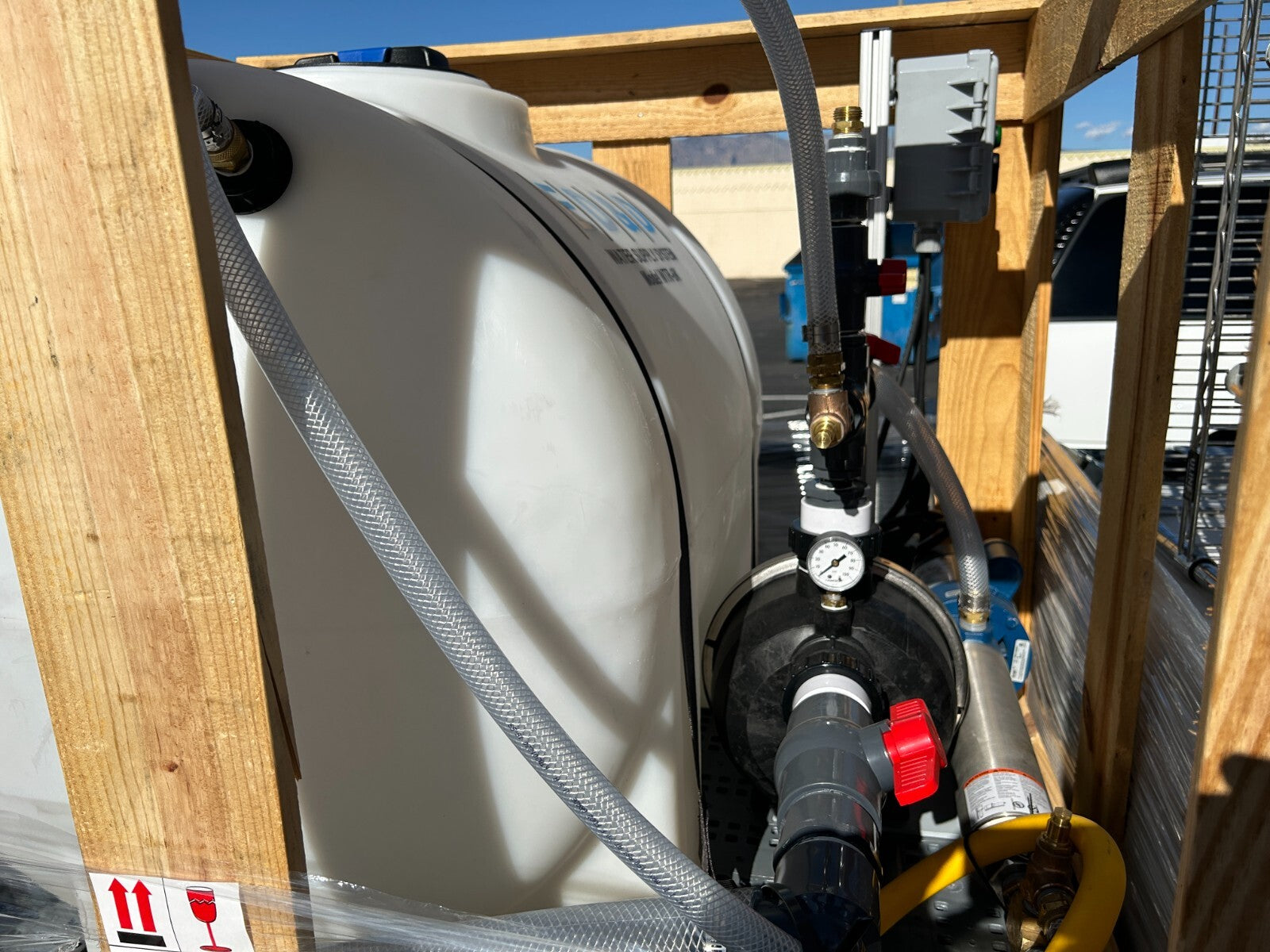 IP6K Water Ingress Spray Test WTR-6K ED&D Palletized Tank Electronic Validation