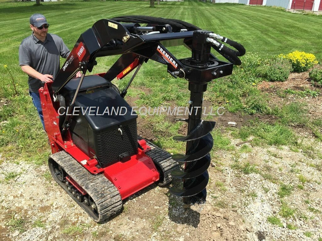 PREMIER MS14 MINI SKID STEER AUGER DRIVE ATTACHMENT W CONCRETE CEMENT MIXER BOWL