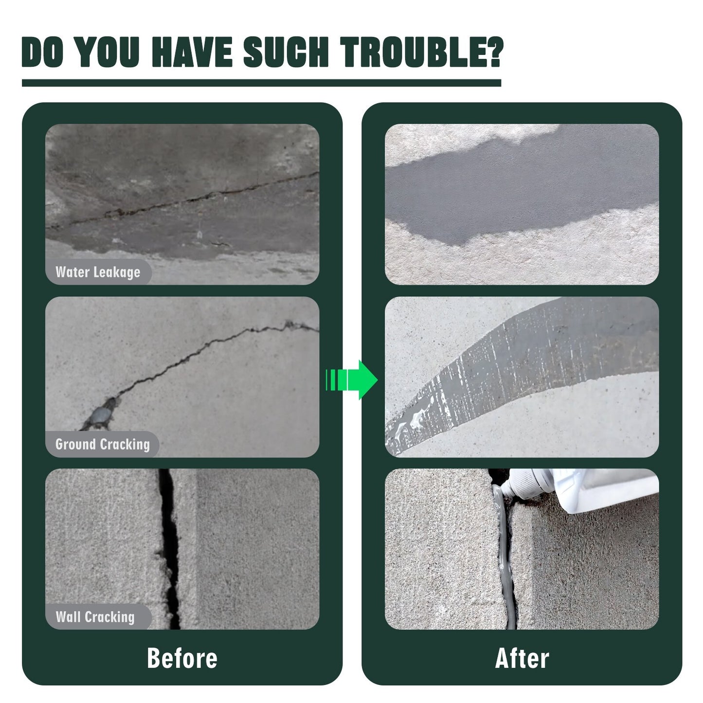 Concrete Crack Filler Waterproof Concrete Repair Sealant Weather-Resist
