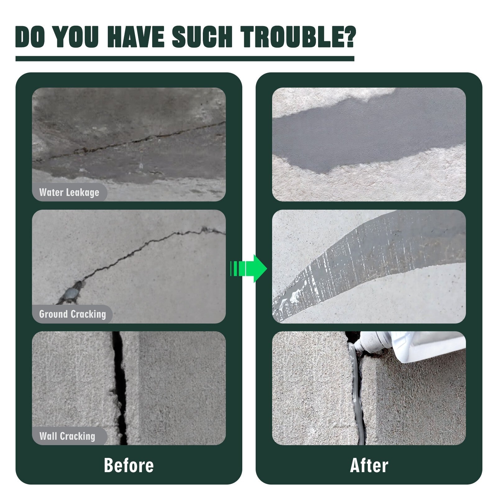 Concrete Crack Filler Waterproof Concrete Repair Sealant Weather-Resist