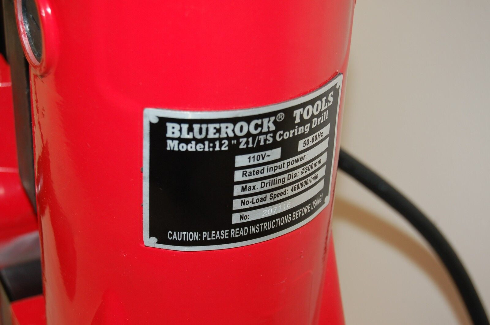BLUEROCK 12Z1 T/S Tilting Stand 2-Speed Concrete Core Drill Fits Milwaukee Bits