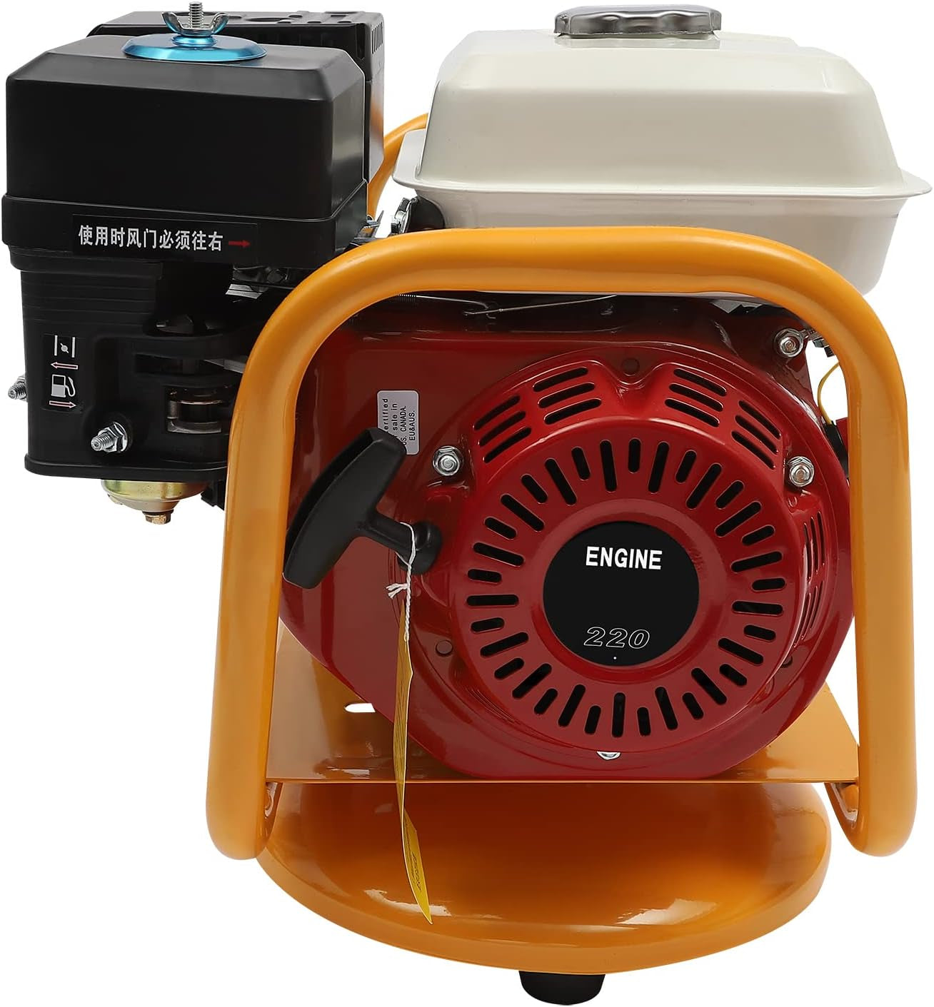 Concrete Vibrator, 7.5HP 4 Stroke Gas Powered Concrete Vibrating Tool 3600R/Min Cordless Cement Mixer with 19.69Ft Shaft Rod for Highways Bridges Housing Construction