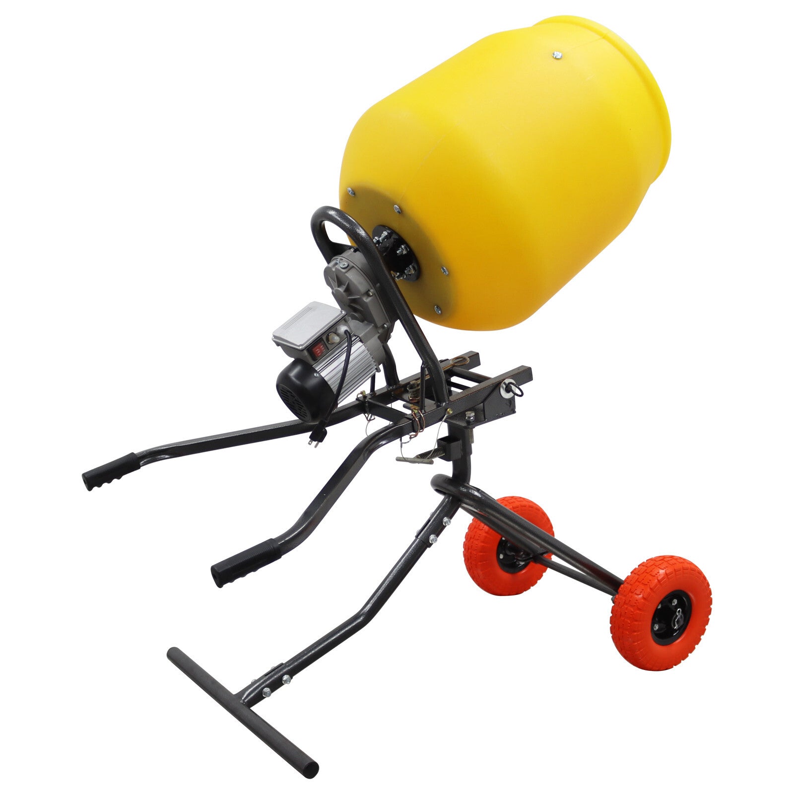 100L/3.5 Cu.Ft Push-Type Cement Mixer Concrete Mortar Polythene Drum 110V 300W