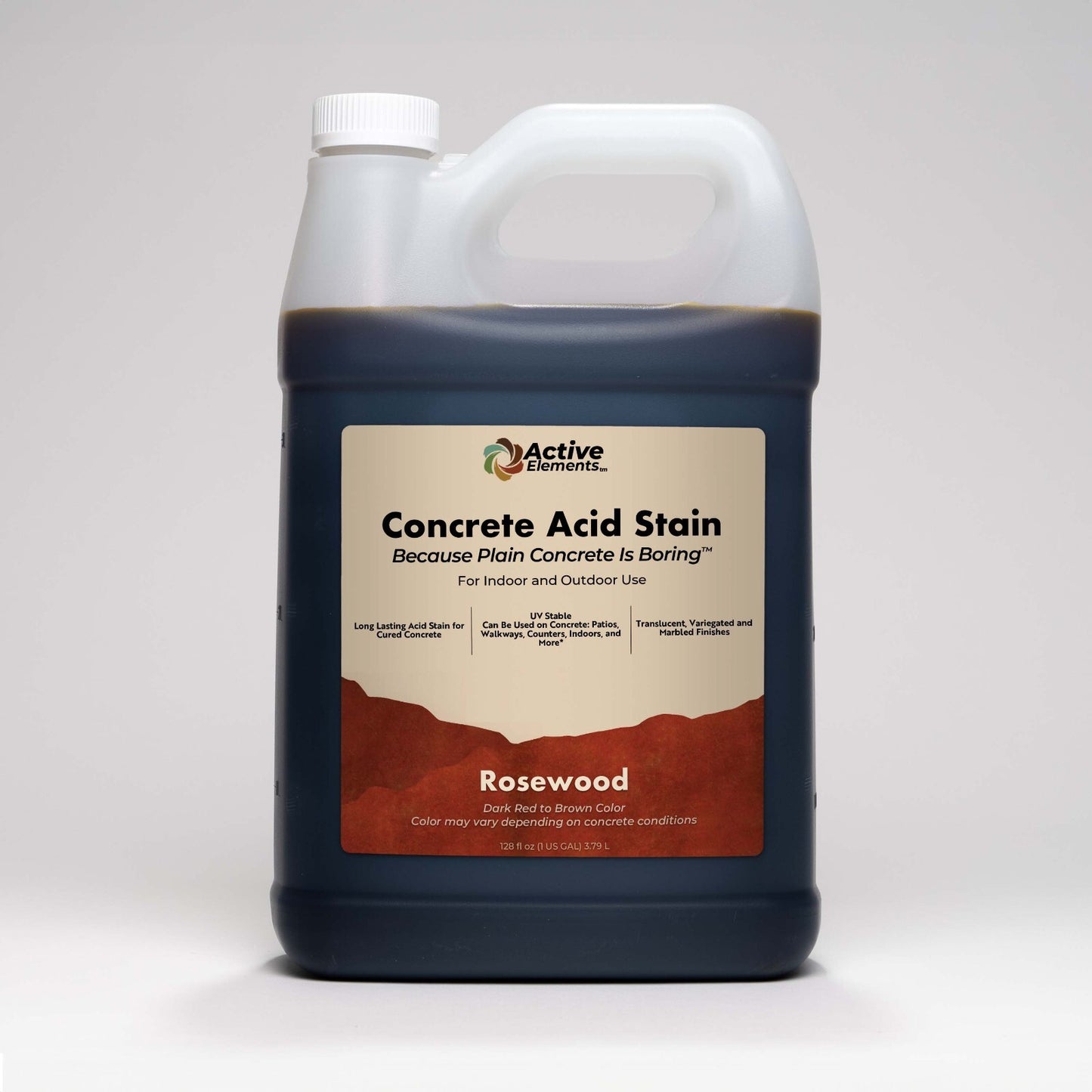 Concrete Acid Stain Decorative Concrete Dark Red to Brown 1 Gallon Rosewood