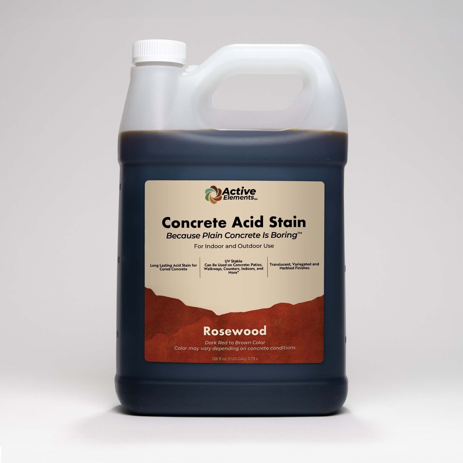Concrete Acid Stain Decorative Concrete Dark Red to Brown 1 Gallon Rosewood