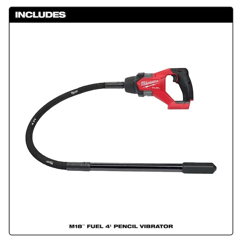 Milwaukee Tool 2910-20 M18 Fuel 4 Ft. Concrete Pencil Vibrator (Tool Only)
