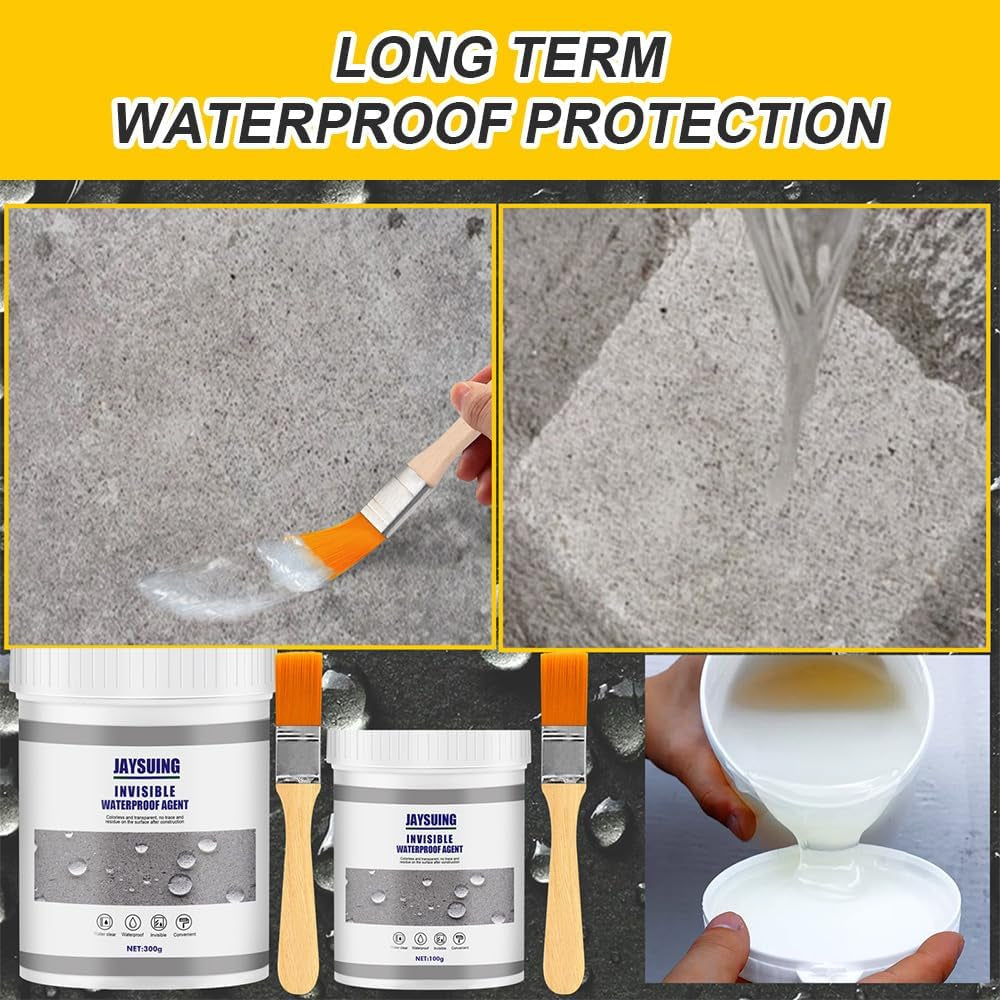 Upgrade Invisible Waterproof Agent, 2026 New 300G Super Strong Invisile Waterproof Anti-Leakage Agent, Transparent Watertight Insulating Sealant for Home Bathroom Roof