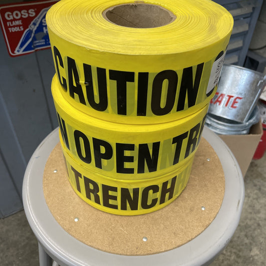 3 Rolls Caution Open Trench Yellow OSHA Warning Barricade Safety Tape 3" X 1000'