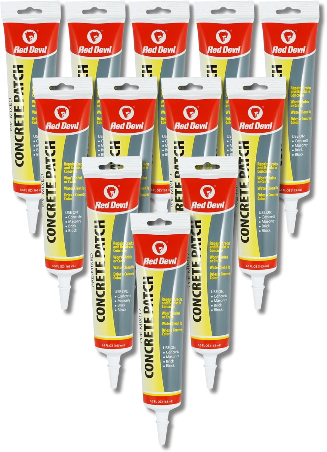Red Devil 0644 Concrete Repair Patch, Cement Crack Fillter, Pre-Mixed, 1 Quart, Pack of 1, Gray, Made in USA