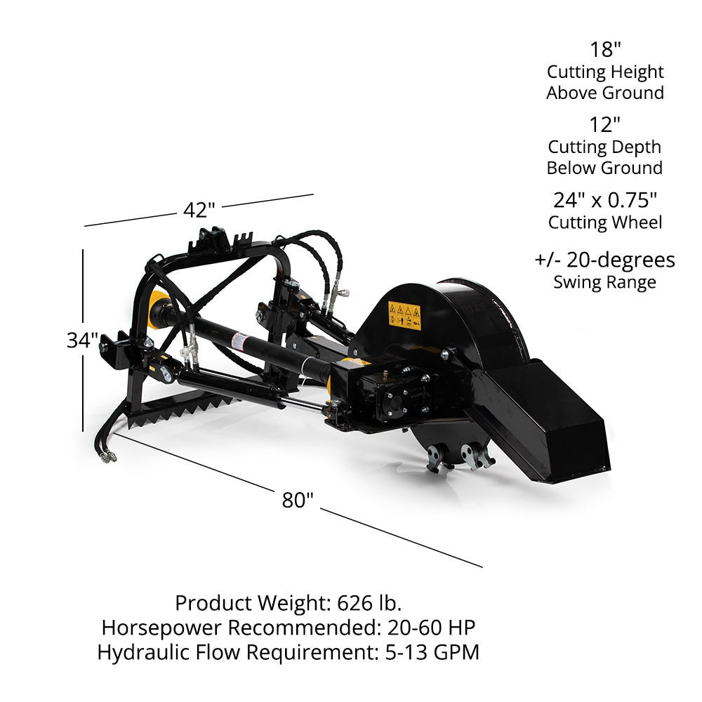 Titan Attachments 3 Point Pro Series Pto-Driven Stump Grinder, Stump Grinder