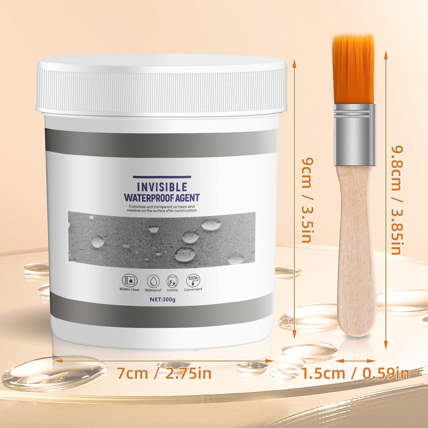 Upgrade Invisible Waterproof Agent, 2026 New 300G Super Strong Invisile Waterproof Anti-Leakage Agent, Transparent Watertight Insulating Sealant for Home Bathroom Roof