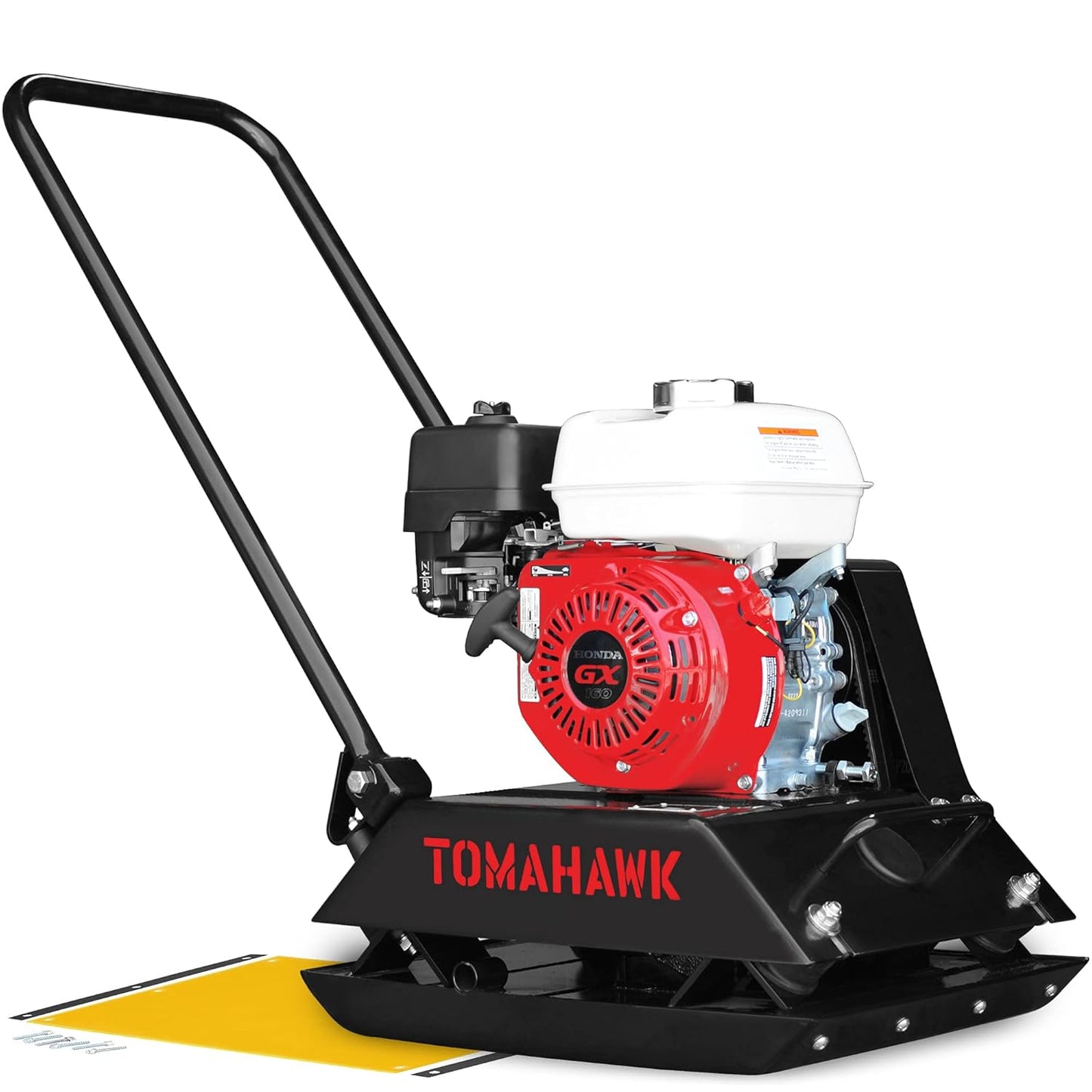Tomahawk 5.5 HP Honda Vibratory Plate Compactor Tamper for Ground, Gravel, Dirt, Asphalt, Compaction GX160 Engine
