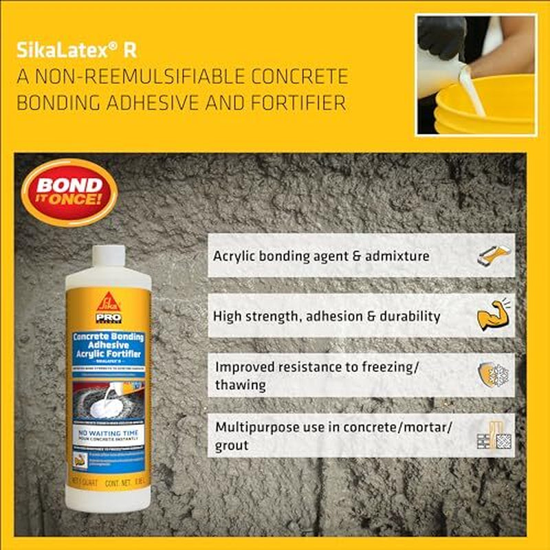 SIKA - Sikalatex R - Concrete Adhesive Glue, White - Admix for Assorted Sizes