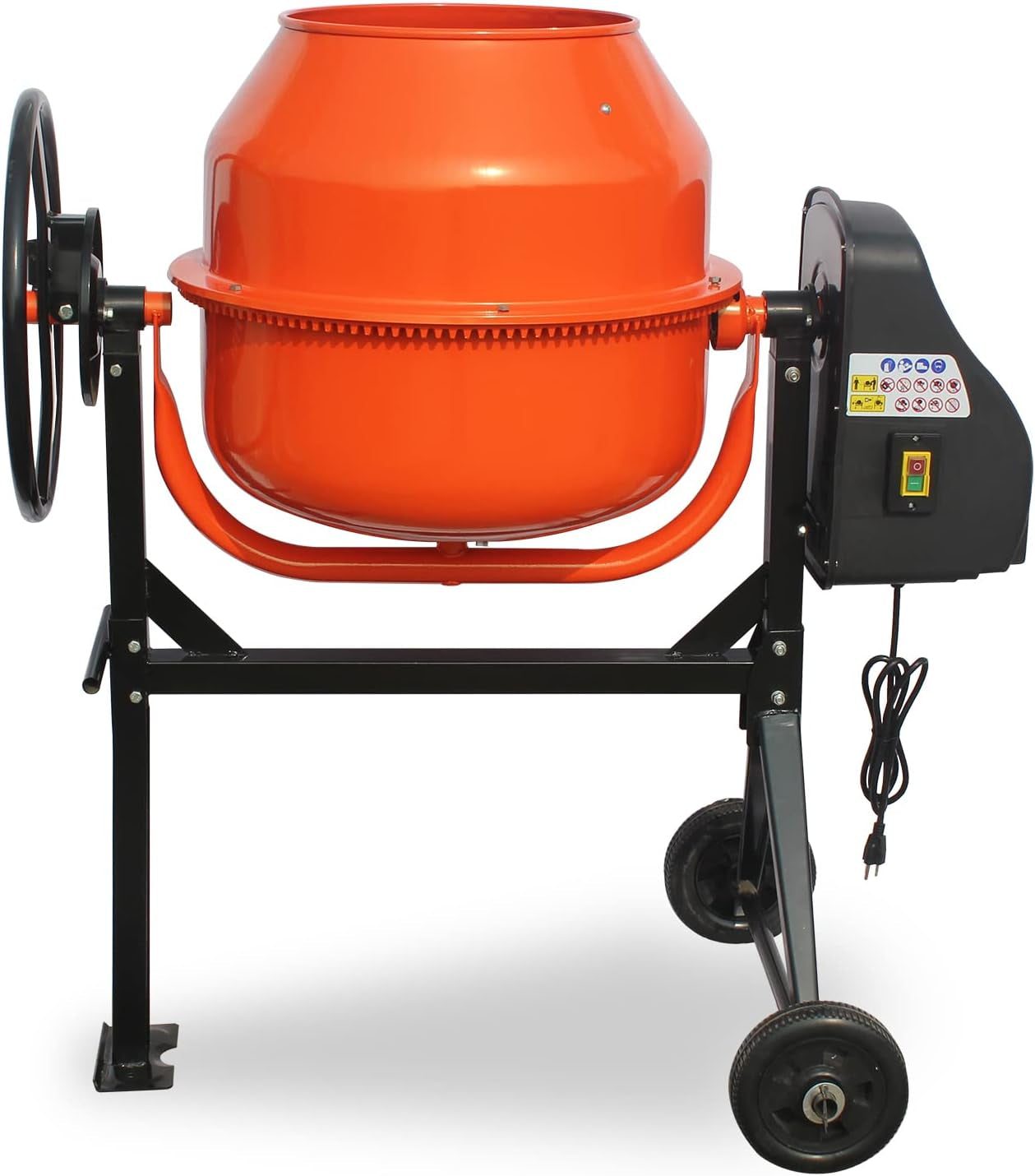 Portable 5 Cubic Ft Concrete Cement Mixer 4/5 HP 600W Adjustable Tilt,Heavy Concrete Mud Mixer Tools with Wheel and Stand,Electric Concrete Mixer for Mortar Stucco Seeds DIY Construction and Fodder