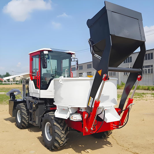 Compact Self Loading Concrete Mixer Truck – Mobile 4X4 Cement Mixer with Front Loading Bucket, Hydraulic Mixing Drum & Easy One-Person Operation for On-Site Construction Projects