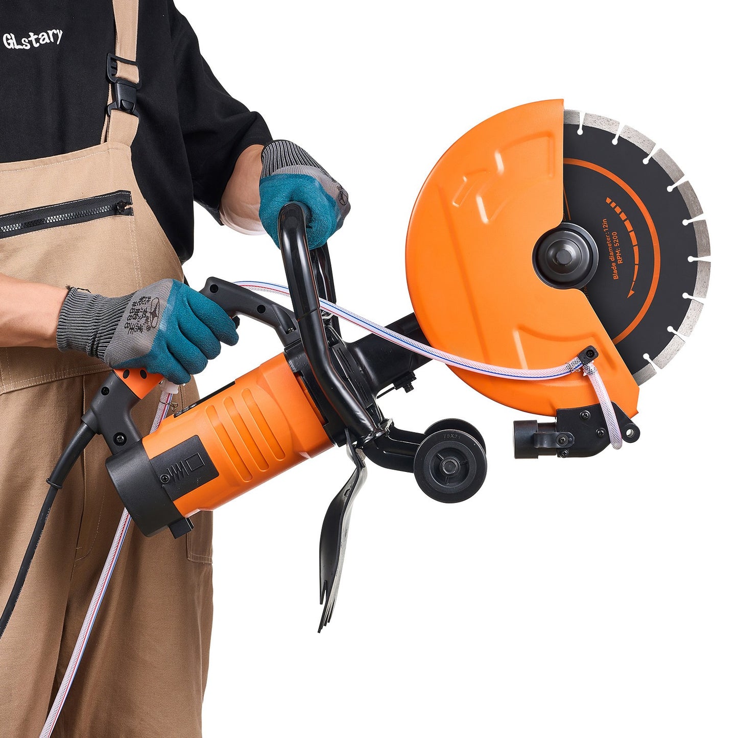 12'' Electric Concrete Saw Wet/Dry Saw Cutter with Water Pump and Blade