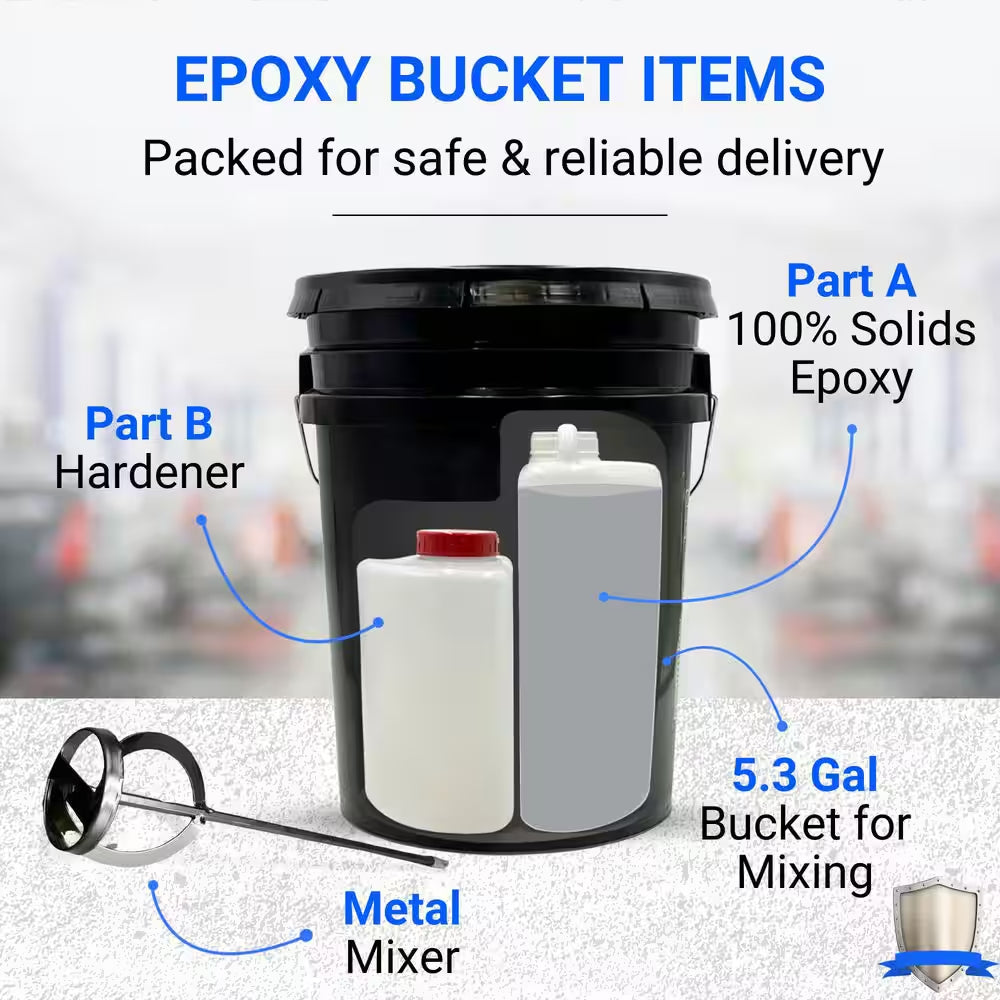 3 Gal. Medium Gray Gloss 2 Part Epoxy Interior/Exterior Concrete Basement and Garage Floor Coating Floor Paint