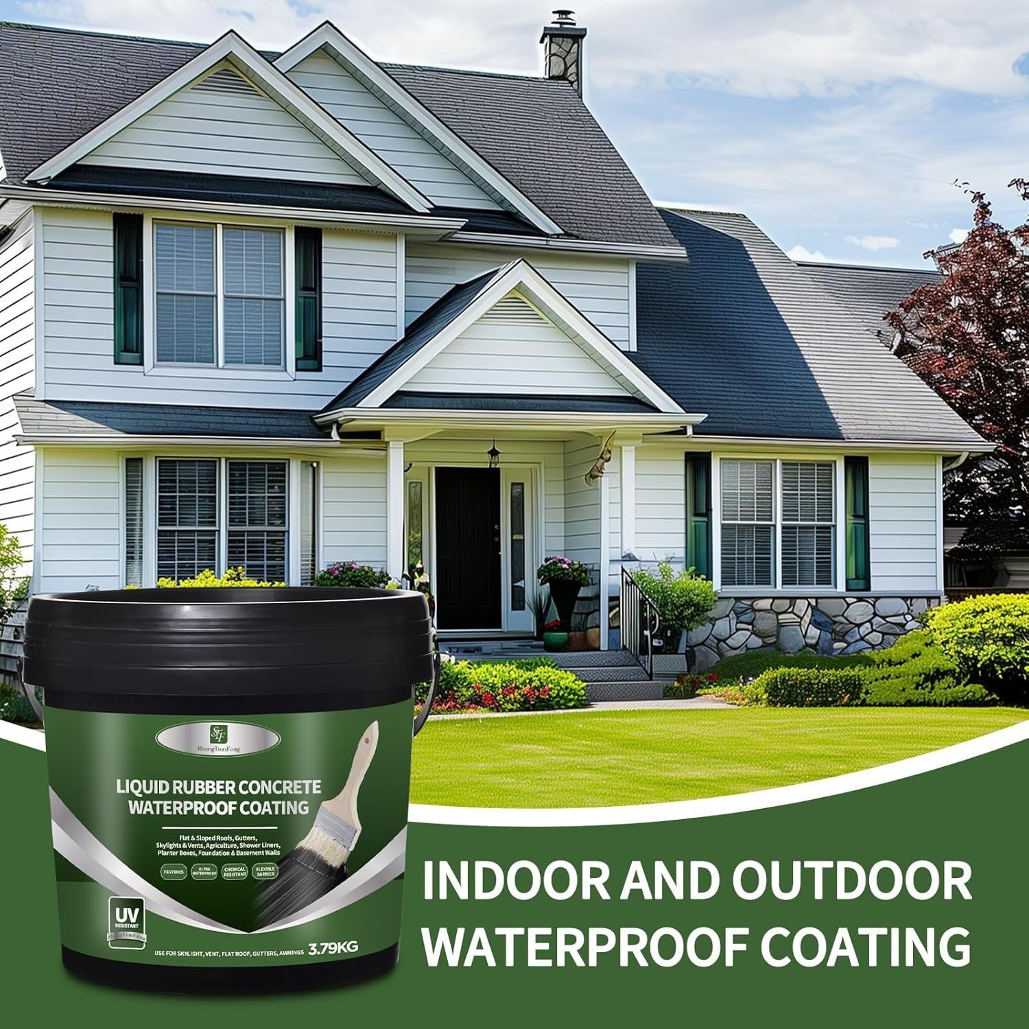 Liquid Rubber Waterproof Sealant-Roof Sealant Waterproof Black,32 OZ Flexib