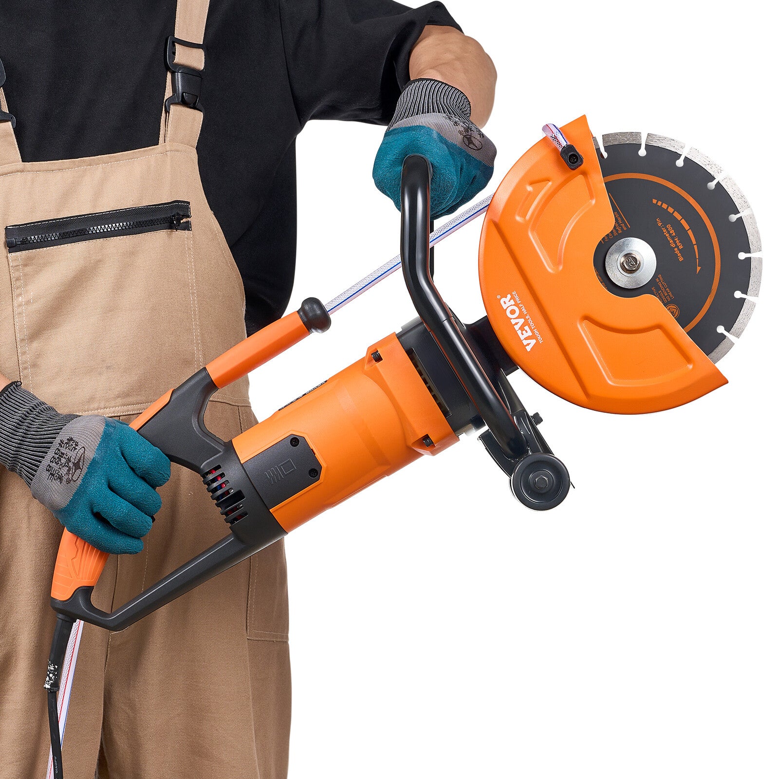 9'' Electric Concrete Saw Wet/Dry Saw Cutter with Water Pump and Blade