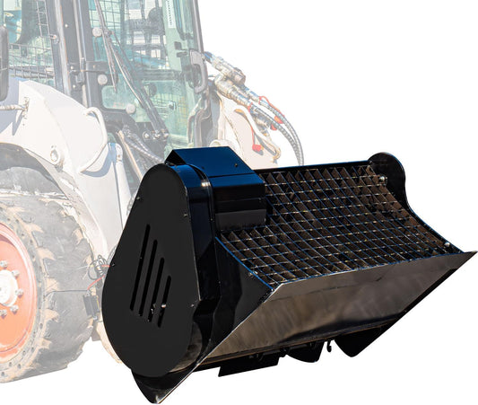 MIVA 48 Inch Concrete Mixer Attachments for Skid Steer, 1220 Mm Heavy-Duty Hydraulic Mixing Bucket, 350L Cement Auger Bucket Removable Screen Compatible with Bobcat Skid Steer Loader
