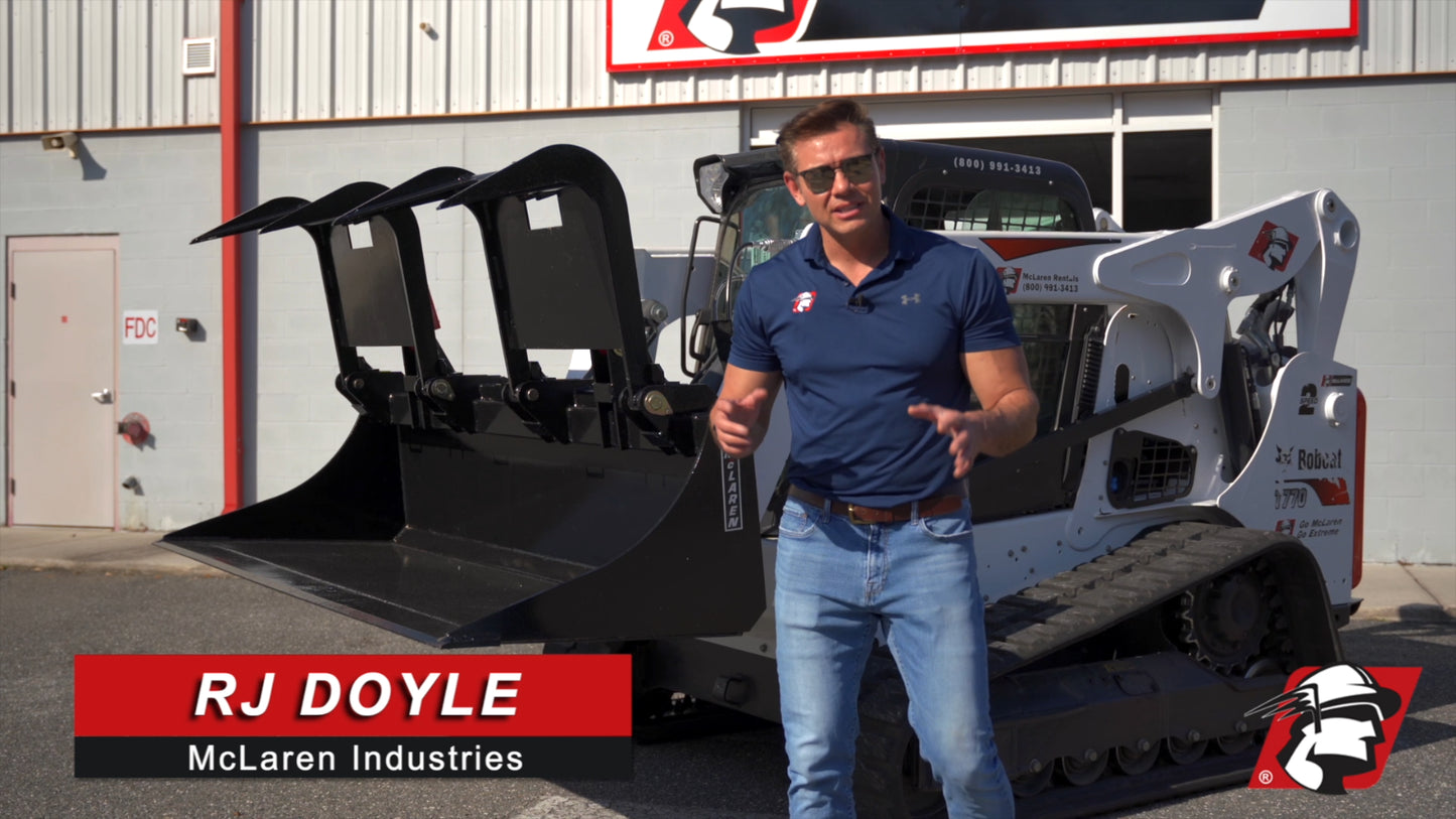 Recycling Bucket Skid Steer Attachment for Bobcat 84" Wide by Mclaren