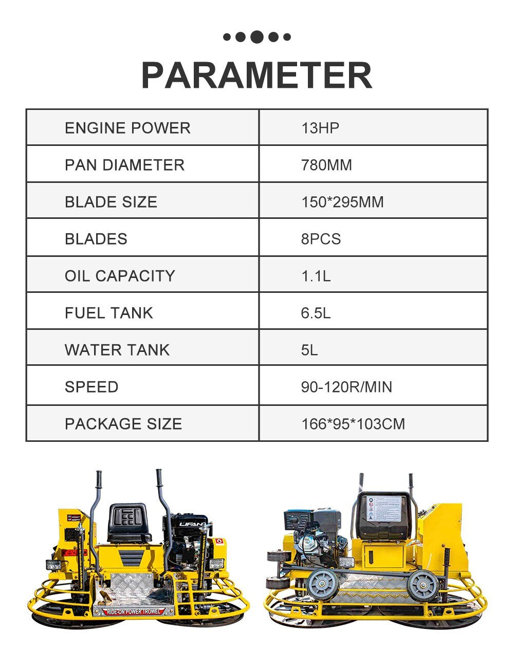 Limited Sale13Hp Gas Engine Cement Concrete Ride on Trowel Road Surface Finisher