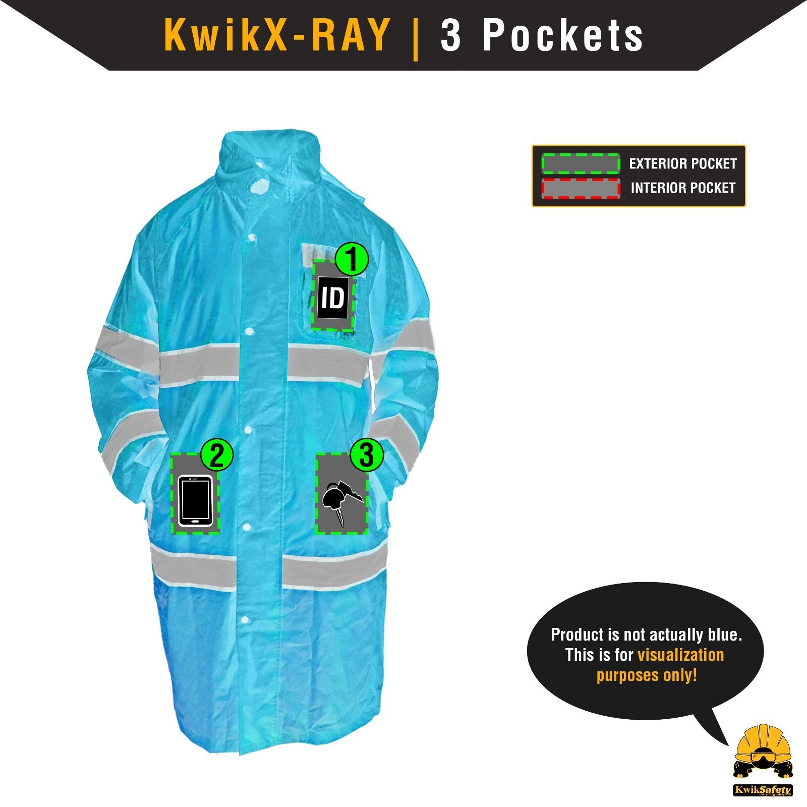 Kwiksafety TORRENT | High Visibility ANSI Class 3 Safety Trench Coat