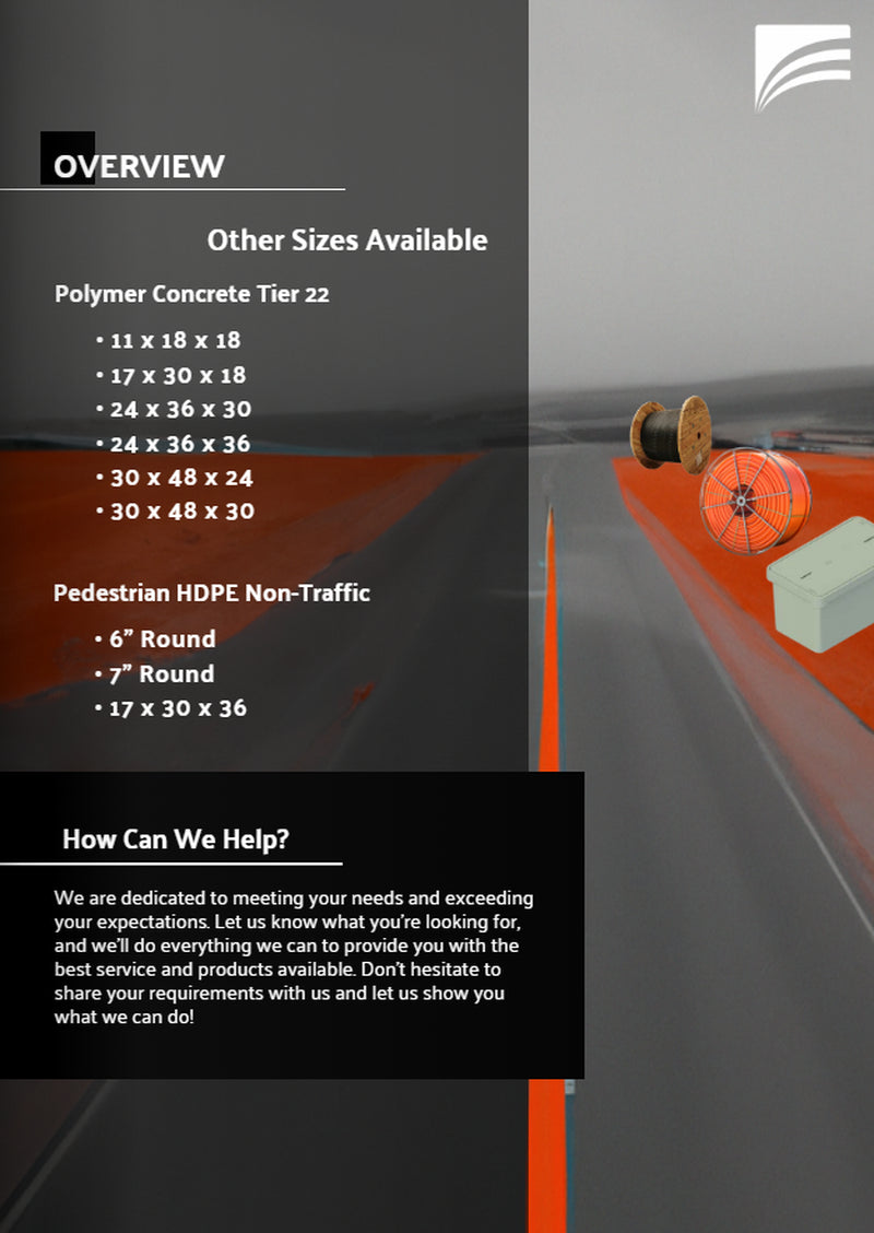 24X36X24 Polymer Concrete Tier 22 Handhole Vaults, Price Is for 6 Hand Holes
