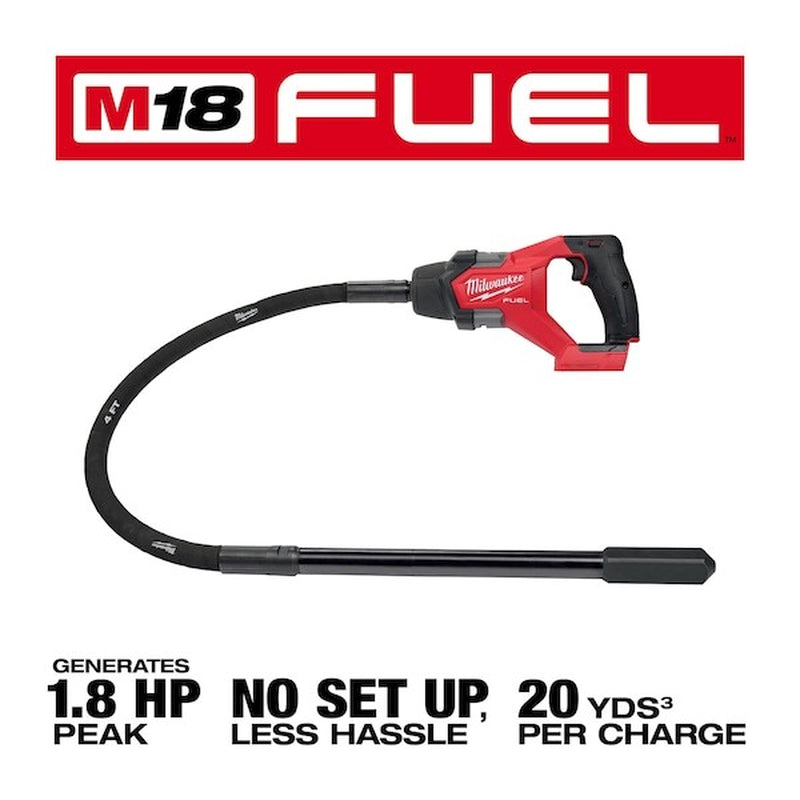 Milwaukee Tool 2910-20 M18 Fuel 4 Ft. Concrete Pencil Vibrator (Tool Only)
