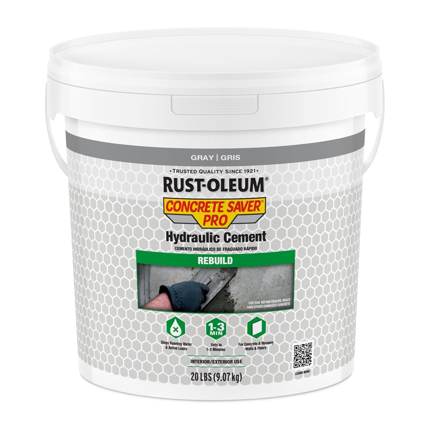Rust-Oleum Concrete Saver Pro Hydraulic Cement, 20 Lb, Gray