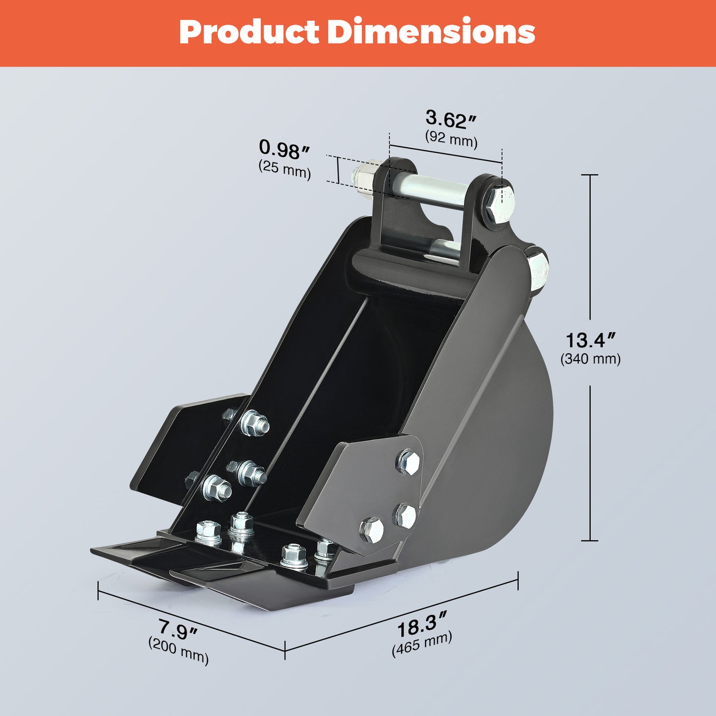 200Mm Trenching Narrow Bucket Attachment for Mini Excavator Digger
