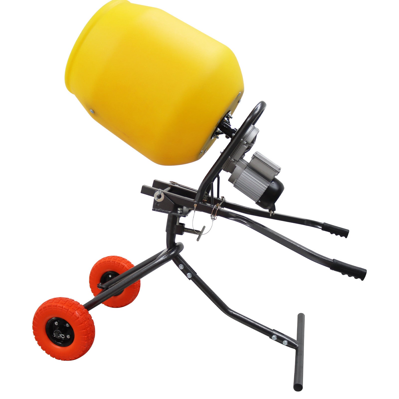 100L/3.5 Cu.Ft Push-Type Cement Mixer Concrete Mortar Polythene Drum 110V 300W