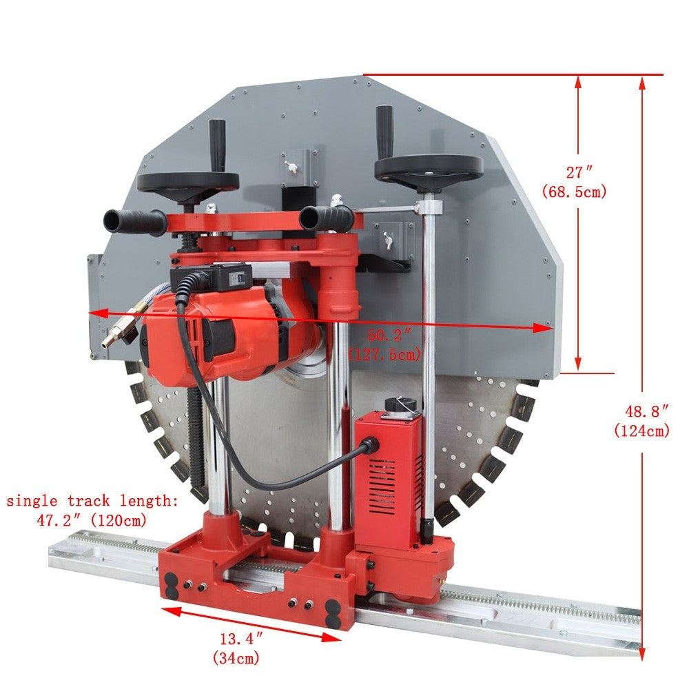 220V 20" Deep Concrete Wall Cutter Brick Stone Walls Rebar Cutting Saw Machine