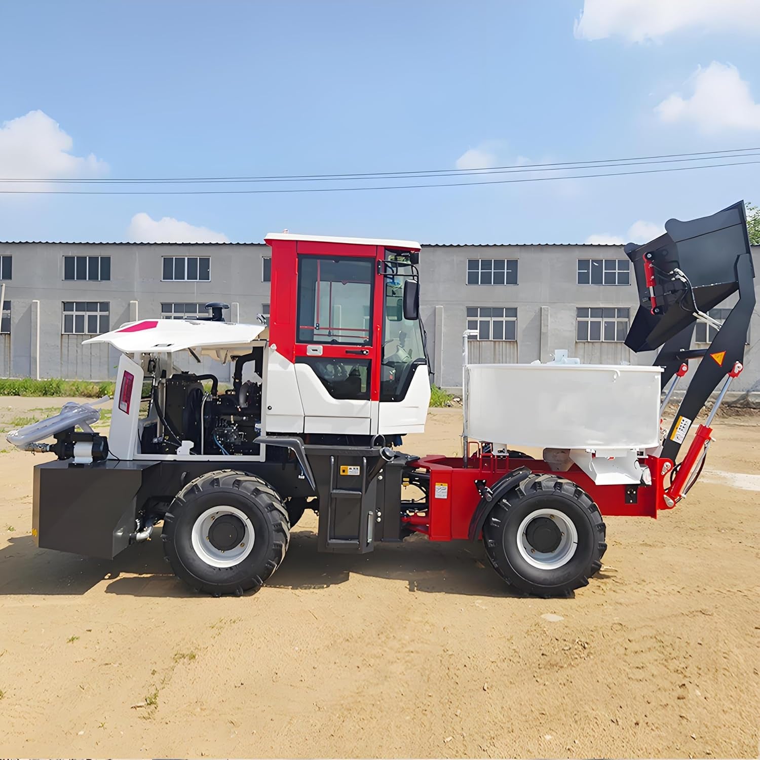 Compact Self Loading Concrete Mixer Truck – Mobile 4X4 Cement Mixer with Front Loading Bucket, Hydraulic Mixing Drum & Easy One-Person Operation for On-Site Construction Projects