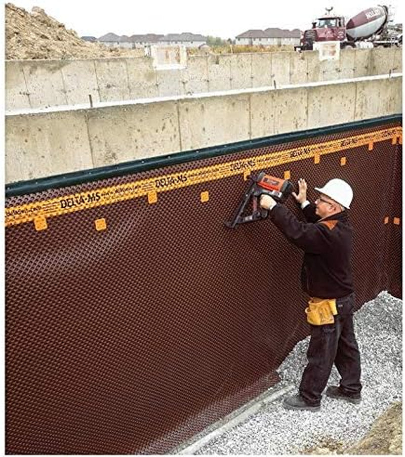 Delta-Ms 5 Ft X 65.6 Ft (328 Sqft/Roll) Brown Foundation Waterproofing Mat