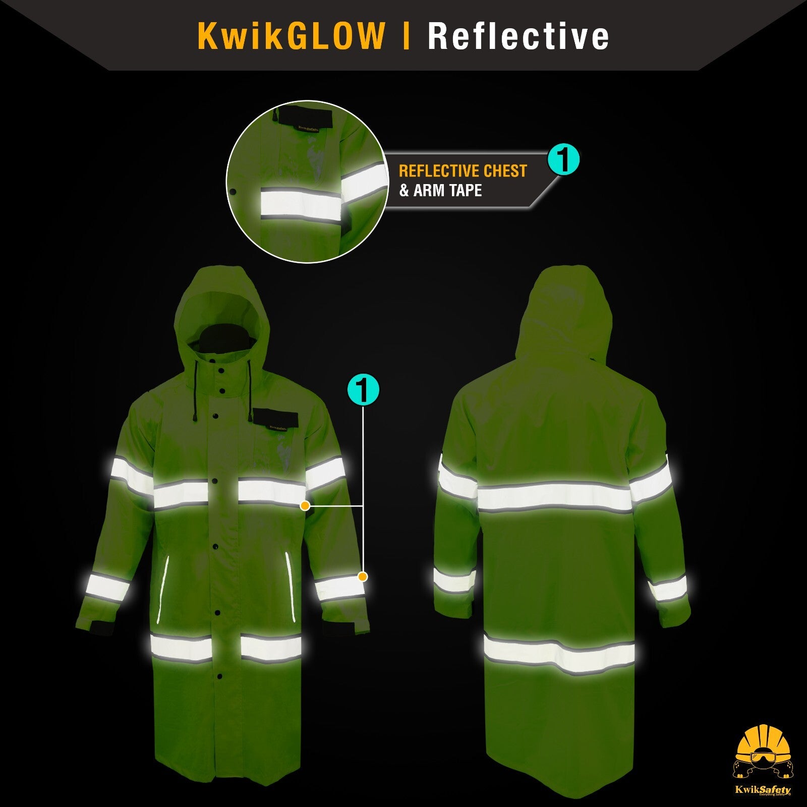 Kwiksafety TORRENT | High Visibility ANSI Class 3 Safety Trench Coat