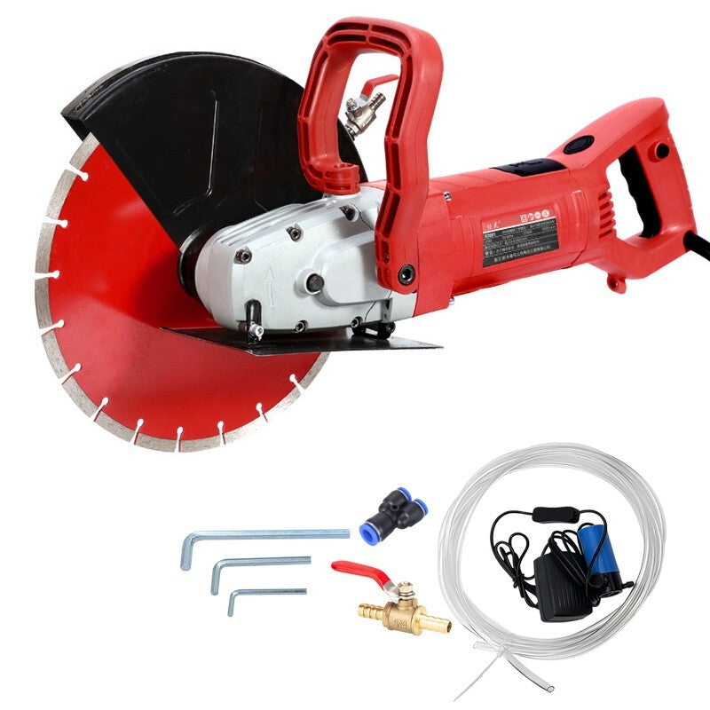 14" Circular Concrete Cut off Saw Wet Dry Concrete Saw Cutter W/Water Pump&Blade