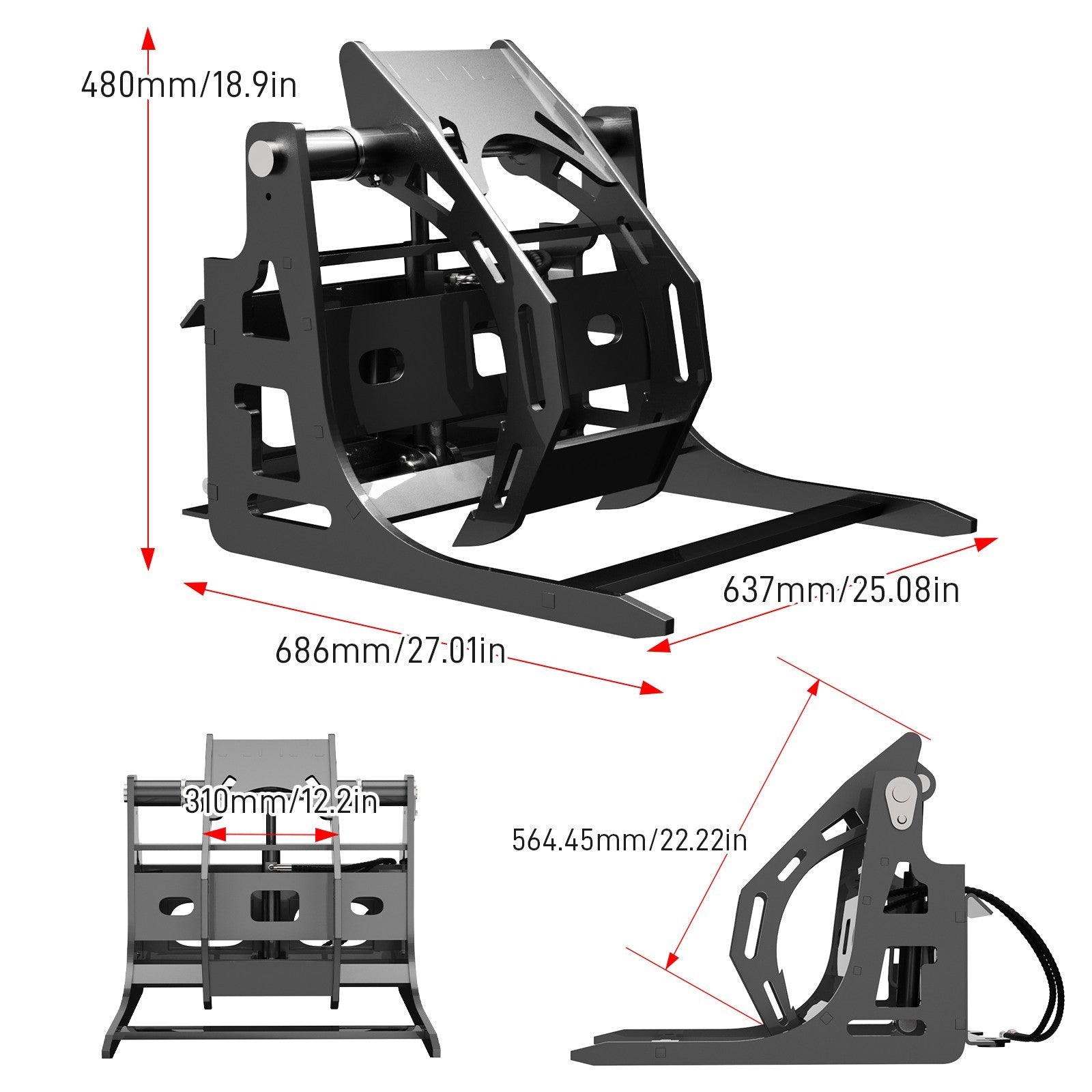 Hydraulic Grapple Bucket Attachment for Mini Skid Steer Loader Track Attachment
